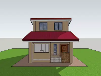 2nd Storey semi-bungalo residential house 3D print model