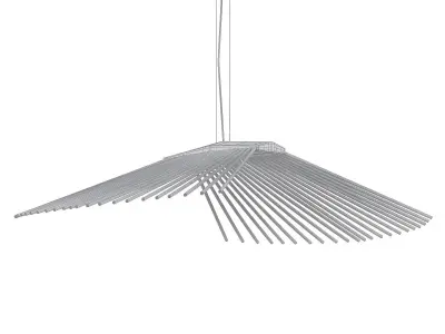 LIBRA pendant light with wooden sticks hanging from it 3D model