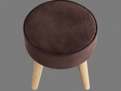 20735 stool with wooden legs Low-poly 3D model