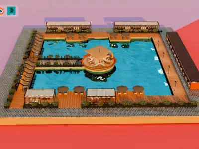 Beach resort 3D model