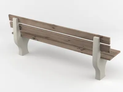 Park bench Low-poly 3D model shop