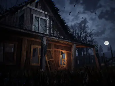 Haunted Farm 51 Assets Low-poly 3D model