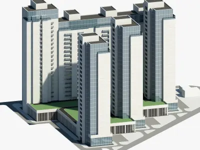 Residential Complex Co1 Low-poly 3D model
