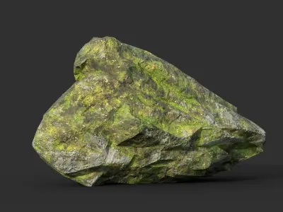 Low poly Mossy Rock Formation Pack 191221 Low-poly 3D model
