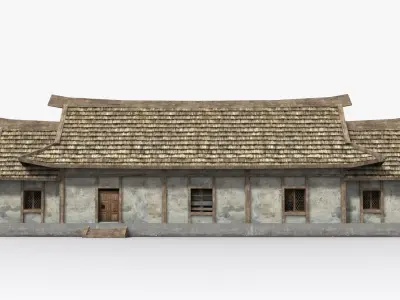 Ancient house x8 Low-poly 3D model