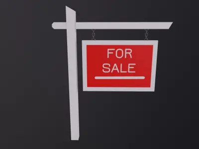 For sale notice 3D Model Low-poly 3D model
