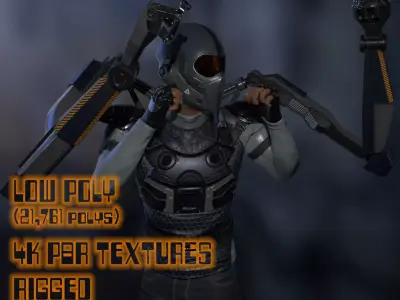 Sci-fi Male Suit Low-poly 3D model