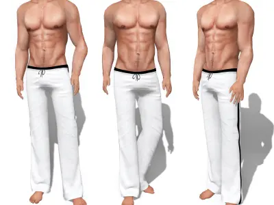Male Yoga Pants Low-poly 3D model