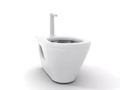 Modern White Bidet model pack Low-poly 3D model