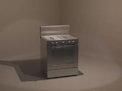 Gas Stove Low-poly 3D model