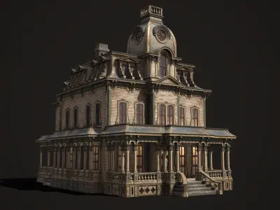 Vintage Victorian House Low-poly 3D model