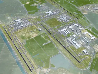 Kuala Lumpur Airport 12km Low-poly 3D model