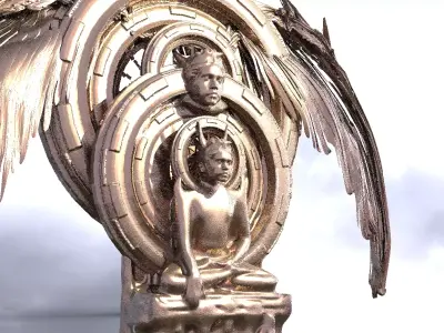 Ancient Alien Star Ring Monolith 7 Kit bash  3D model