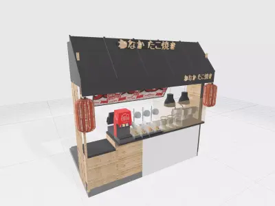 Japanese Snack Stall Low-poly 3D model
