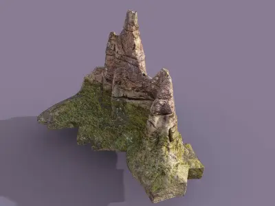 Low Poly Mossy Peak Low-poly 3D model