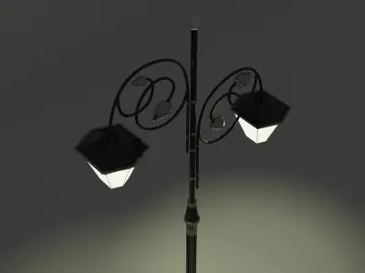 Street Lamp Low-Poly 3D Model Low-poly 3D model