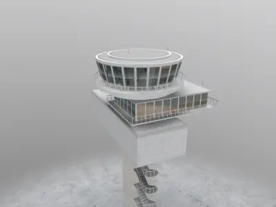 EDDF Lufthansa Tower Low-poly 3D model