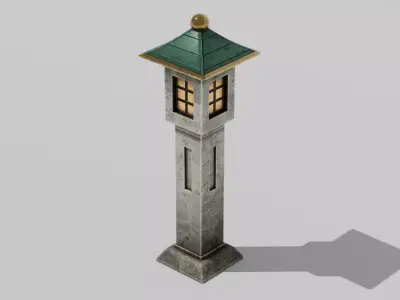 Japanese Furniture Kit - Outdoor Lamp C Low-poly 3D model