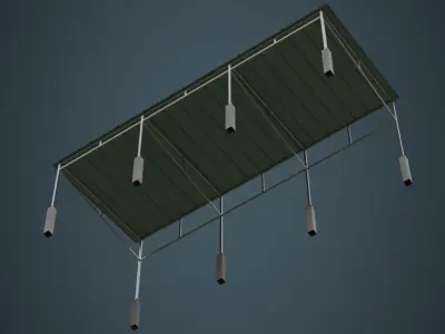 Warehouse Structure 1A Low-poly 3D model