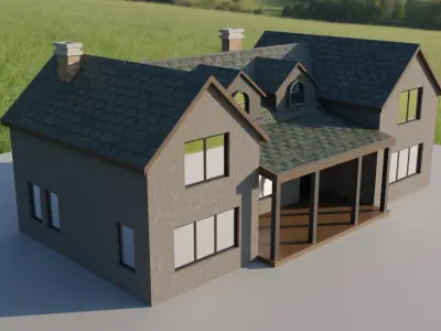 Standard Big House 02 Low-poly 3D model