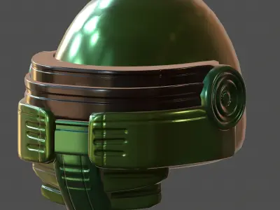 Gas mask helmet 3d model scifi Low-poly  Low-poly 3D model