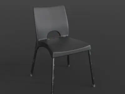 Stackable Plastic Chair Low-poly 3D model