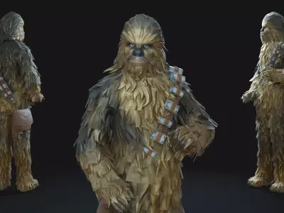 Chewbacca Animation-Ready Wookiee Low-poly 3D model