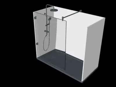 Open Door Rain Fall Shower Free 3D model