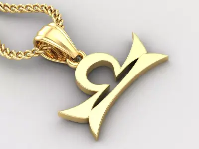 Libra Light Gold Pendant Version 5 3D print model