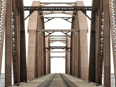 Train Bridge Low-poly 3D model