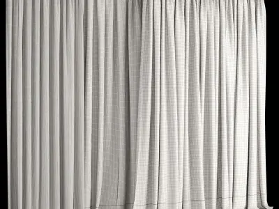 Silk and Cotton Curtain Low-poly 3D model