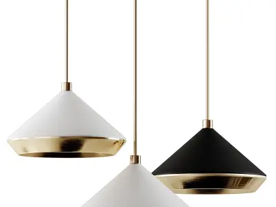 Shear Pendant Light XL Brass  White by Bert Frank 3D model