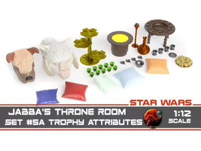 Jabbas Throne Room - Set 5a - Trophy room Attributes 1-12 scale 3D print model