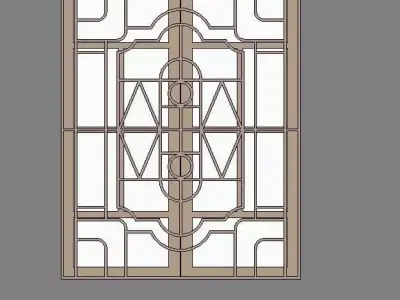 c a s door with decorative pattern 3D model