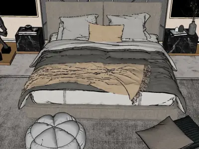 Bedroom - SketchUp V-Ray 3D model
