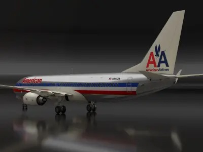  American Airlines Boeing 737-800 with Interior Rigged 
