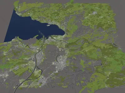 Bregenz Austria 50x50km 3D model
