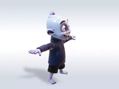 Cheerful Ghost Boy Character Halloween 3D model