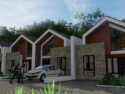 Modern House 6x12m One Storey with Lumion and DWG 3D model