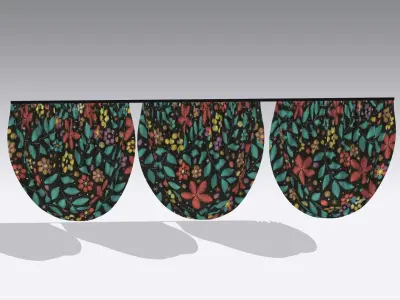 Curtain Low-poly 3D model