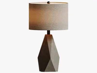 Geometric Gray Faceted Table Lamp 3D model