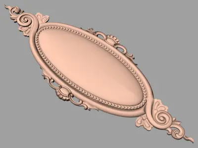 Door flower 3D relief STL Model for CNC woodworking carving E266 3D model