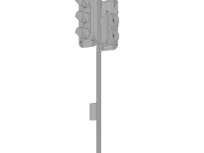 Double Traffic Light Walk Low-poly 3D model