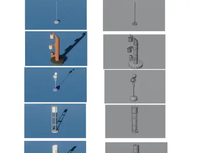 Furniture Set Low-poly 3D model