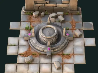 Pedestal  wall and tile 3D model