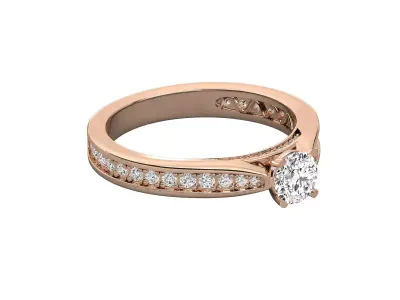 Women Light Weight Solitare Diamond Wedding Ring   24 3D print model
