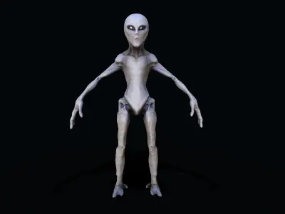 Alien humanoid Low-poly 3D model