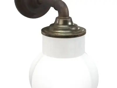 Opaline Glass Porcelain Industrial Wall Lamp PBR 3D model
