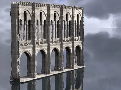 Gothic pillars halls Victorian Christmas Theme 2 3D model