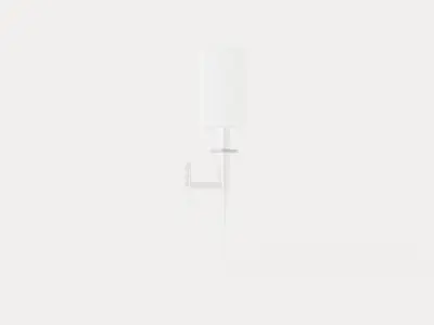 Amherst Wall Lamp - Silver - White Lampshade Low-poly 3D model